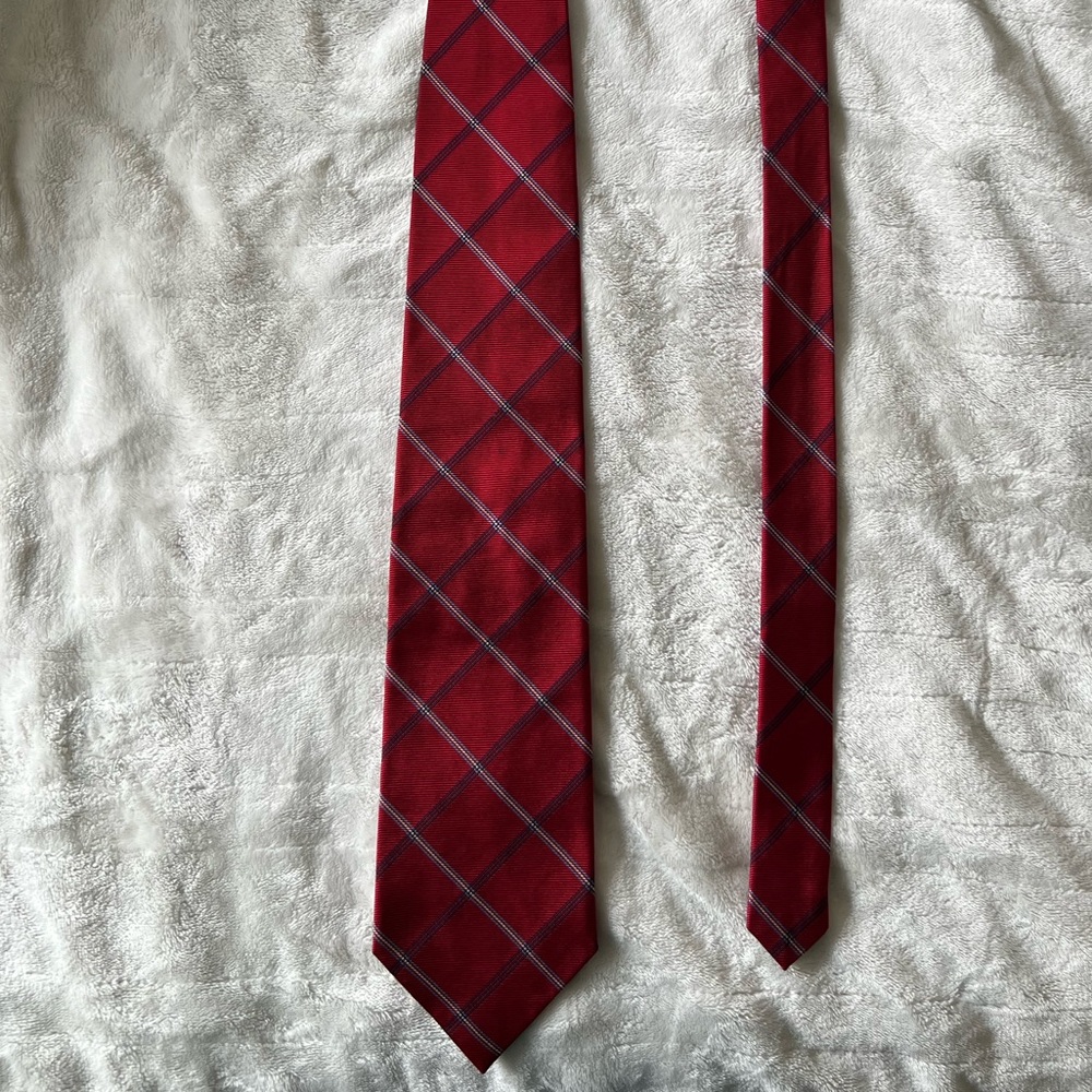 Hickey Freeman Red 100% Silk Tie Made in America
